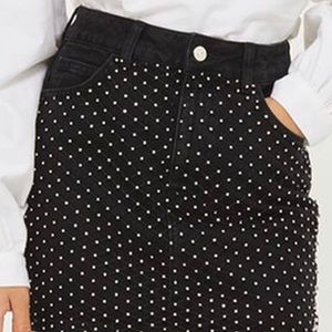 Top Shop Diamond Moto Skirt